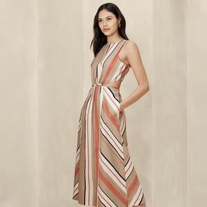 Banana Republic Factory - LINEN-BLEND CUT-OUT MIDI DRESS
